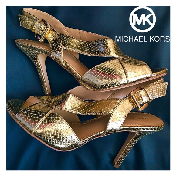 Michael Kors Shoes - Michael Kors Gold Sandals | Heels | Stiletto